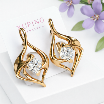 Серьги Xuping Jewelry длина 2.5см ширина 1.6см медицинское золото позолота 18К с1567