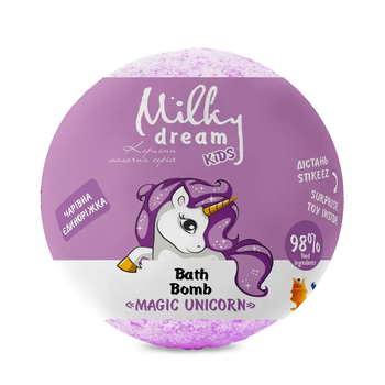 Бомба для ванн Milky Dream kids “Чарівна Єдиноріжка” 100 г з сюрпризом