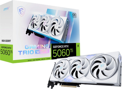 Відеокарта GeForce RTX 5060 Ti 8GB MSI Gaming Trio OC White (RTX 5060 Ti 8G GAMING TRIO OC WHITE)