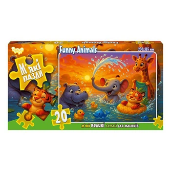 Детские мягкие пазлы "Funny Animals" S20-10-13, 20 элементов Danko Toys S20-10-13