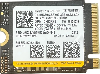 SAMSUNG SSD 512GB 2230 PCIe Gen4✕4 NVMe SSD диск Samsung PM9B1 512GB M.2 2230 PCIe 4.0 x4 NVMe TLC (MZ
