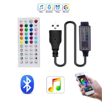 Контролер USB для RGB стрічок 5-24V з Bluetooth додатком Lotus Lantern та пультом 44 кнопки