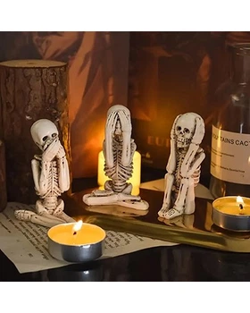 Фигурки, набор "Не слышу, Не вижу, Не говорю" (3шт), скелеты (3006099)
