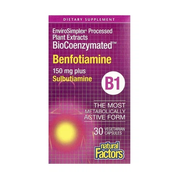 Бенфотиамин, Benfotiamine, Natural Factors, 150 мг, 30 капсул