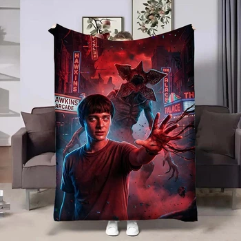 Плед “Очень странные дела” (Stranger Things) 5 3D, плюшевый велюр 80×100