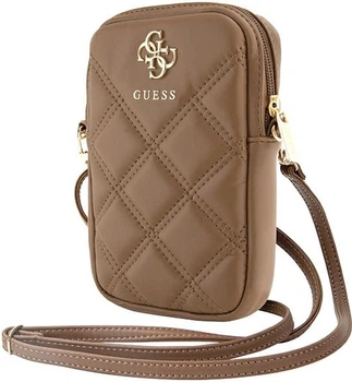 Torebka Guess 4G Quilted Metal Logo Wallet Zipper Pouch Brown (GUWBZPSQSSGW)