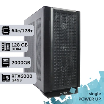 Рабочая станция PowerUp #491 AMD EPYC 7702 /128 GB/SSD 2TB/NVIDIA Quadro RTX6000 24GB для 3D моделирования видеомонтажа рендеринга для инженеров и архитекторов