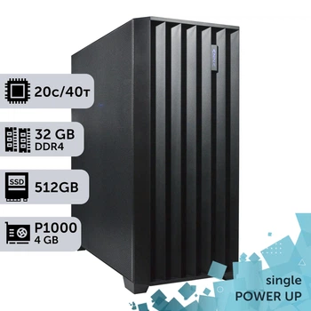 Рабочая станция PowerUp #359 Xeon E5 2673 v4/32 GB/SSD 512GB/NVIDIA Quadro P1000 4GB для 3D моделирования видеомонтажа рендеринга для инженеров и архитекторов