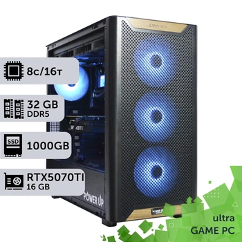 Игровой компьютер GamePC Ultra #544 Ryzen 7 9800 X3D/32 GB/SSD 1TB/GeForce RTX 5070Ti 16GB сборка для киберспорта современных игр стрима