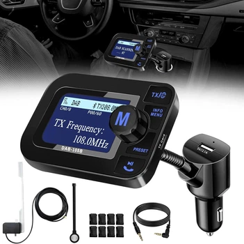 Автомобильный DAB+ адаптер DeeprBetter (Bluetooth, FM-трансмиттер), AUX/USB, Дисплей 2.3"