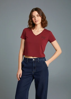 Кроп-топ однотонный с надписью Pink Woman Бордовый 11009 L (укр 44-46)