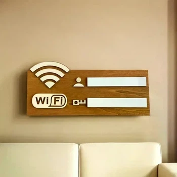 Табличка из дерева Wi-Fi 10х22 см