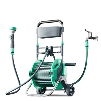 Шланг для поливу Andeca Heavy Duty на котушці з автоматичним намотуванням, комплект з лійкою, 15 м