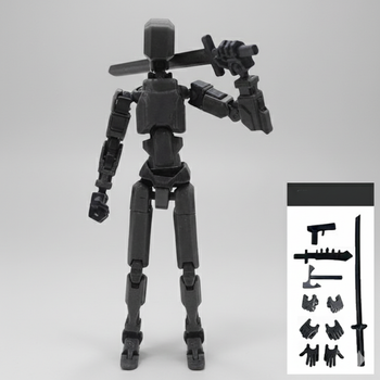 Робот конструктор многосуставный подвижный манекен 3D Dummy 13 черный (II) 34510