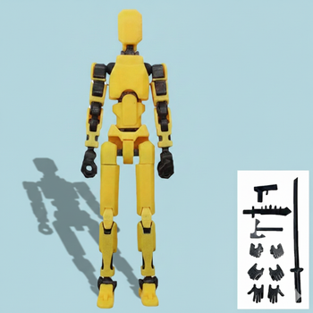 Робот конструктор многосуставный подвижный манекен 3D Dummy 13 жёлтый (II) 34511