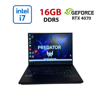 Ігровий ноутбук Acer Predator Helios Neo 14 PHN14-51 / 14" (2560x1600) IPS / Intel Core Ultra 7 155H (16 (22) ядер по 1,4 - 4,8 ГГц) / 16 ГБ DDR5 / 1000 ГБ SSD NVMe / nVidia GeForce RTX 4070, 8 ГБ GDDR6, 128-біт / WebCam б/в