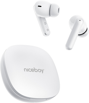 Słuchawki bezprzewodowe Niceboy Pins 4 Pro ANC Arctic White (8594182431193)