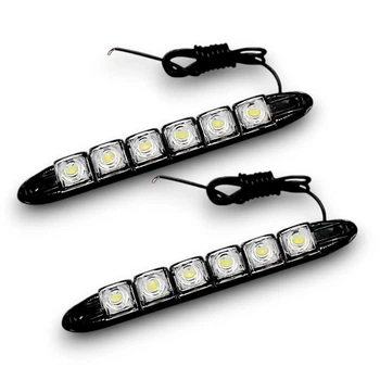 LED дневные ходовые огни Avtoaks гибкие 12V 6 SMD голубой свет 17.2 см 2 шт