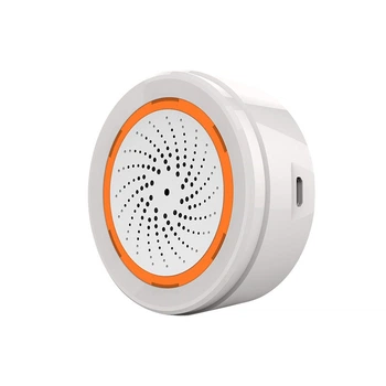 Сирена сигнализации MOES Zigbee Tuya, 90 дБ, световая и звуковая, для умного дома, Smart Life