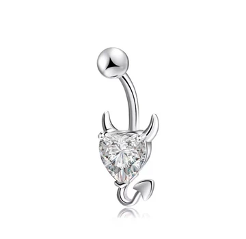 Серьга для пирсинга пупка Asteel P22528 Дьявол серебро