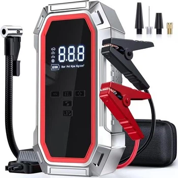 Пуско-зарядний пристрій Бустер з компресором DECHANIE JN-088D — Jump Starter 1500A / 3000A, Power Bank, 150 PSI, 20 000 mAh