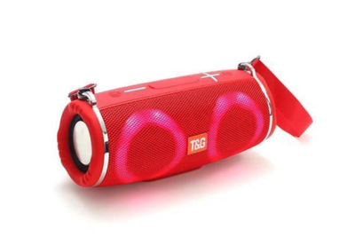 Портативна бездротова Bluetooth-колонка T&G TG642 з потужним звучанням, LED-підсвіткою та ремінцем для перенесення Червоний