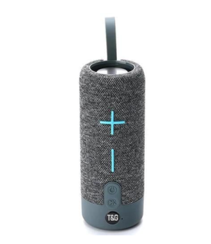 Портативная беспроводная Bluetooth-колонка TG-619C с мощным звучанием LED-подсветкой и ремешком для переноски Серый