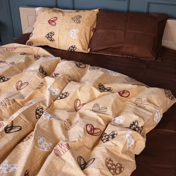 Комплект постельного белья MirSon Бязь 17-0705 Toffee Hearts 175 x 210 см (2200010619676)
