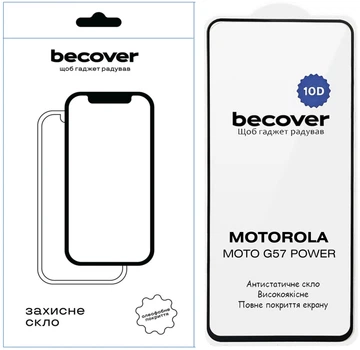 Защитное стекло для смартфона Motorola Moto G57 Power BeCover Black (BC_714856)