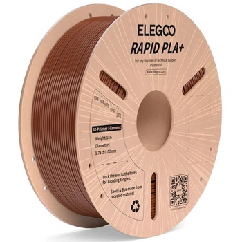 Філамент ELEGOO RAPID PLA+ Brown 1.75mm , екологічна паперова котушка, 1kg (50.203.0313)