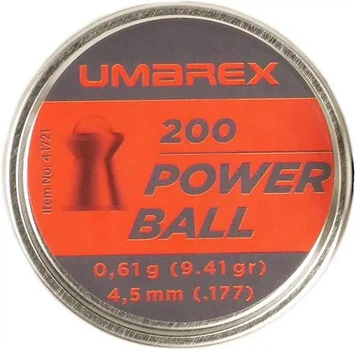 Пули Umarex Powerball 4.5 мм 0.61 г 200 шт Silver