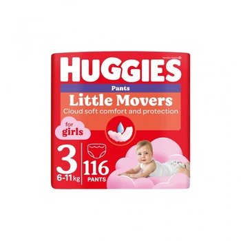 Підгузки Huggies Little Movers/Pants 3 M-Pack 6-11 кг для дівчаток 116 шт (5029054568033) (7161)