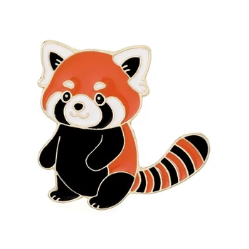Значок BROCHE брошь бижутерия Животные Панда красный BRGV115269