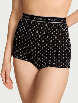 Женские трусики шорты Victoria’s Secret (989875236412) Boyshort Logo High-Waist S черные