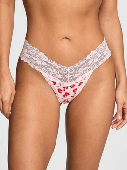 Женские трусики Victoria’s Secret (273779485135) Lace-Trim Thong L розовые