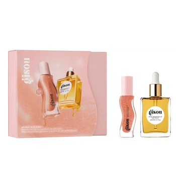 Подарочный набор Gisou Glossy Glazed (масло для волос 20 мл + масло для губ 8 мл)