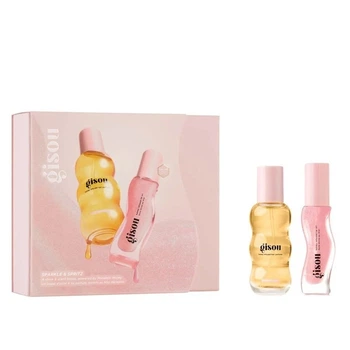 Подарочный набор Gisou Sparkle Spritz (парфюм для волос 15 мл + масло для губ 8 мл)