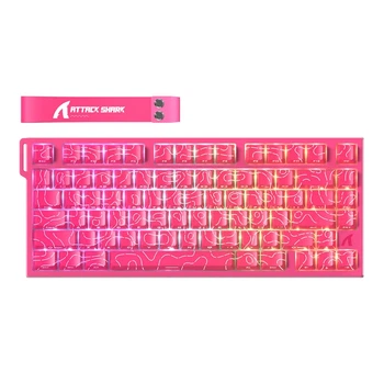Магнітна клавіатура Attack Shark R82 HE / Rapid Trigger / 8к Гц / Pink / Рожевий