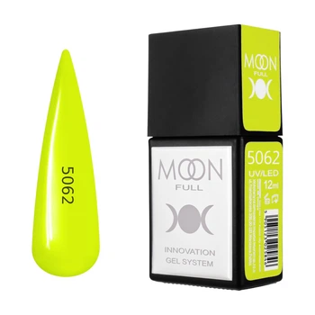 Гель-лак MOON FULL Amazing Color Gel polish №5062 неоново-жовтий, 12 мл