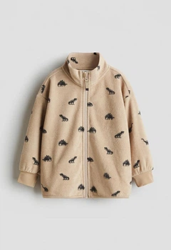 Дитяча тепла флісова толстовка для хлопчика H&M 122-128 см Бежева (26010904D)
