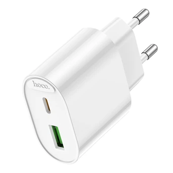 Сітковий зарядний пристрій Hoco C109A 1USB-C/1USB PD/QC 20W Білий