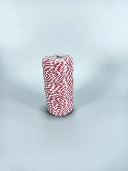 Бечевка декоративная 2мм х 100м 80г красно-белая Красный Unison (D02901 -red white)