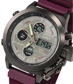 Мужские часы AMST Mountain Bordo, 2 ремешка