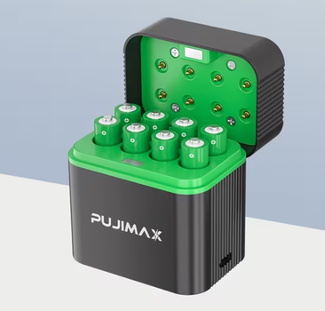 Аккумуляторные батарейки набор 4AAА+4AA в зарядном боксе 1100mWh Li-Ion 1.5v мизинчиковые и 4255mWh Li-Ion 1.5v пальчиковые аккумуляторы с зарядкой кейс Pujimax (4+4)шт