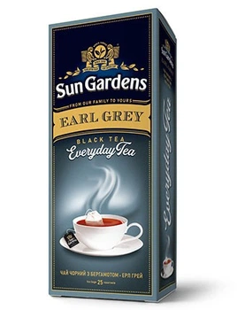 Чай чорний Ерл Грей, 25х2г Sun Gardens