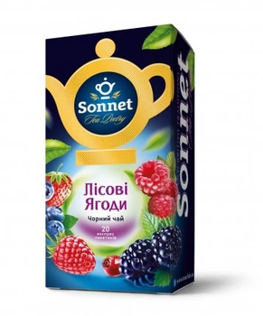 Чай чорний лiсова ягода, 20х1.5г Sonnet