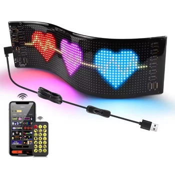 Гибкий светодиодный экран 89,8х19,2см с пультом и Bluetooth, Type-C, модель ART-0568 / Светодиодная панель