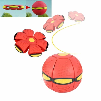 Літаючий м'яч трансформер Flat Ball Disk з LED-підсвіткою пружинний механізм для активних ігор на свіжому повітрі та футболу