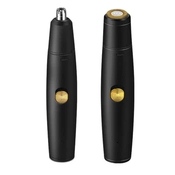 Триммер для носа и ушей SURKER SK-288 с USB-зарядкой и двумя насадками для деликатного ухода Черный водонепроницаемый прибор на 360 градусов