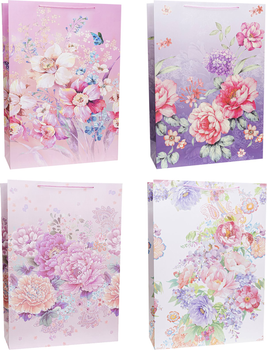 Zestaw torebek prezentowych Rozette Lux Kwiaty pastelowe 72 x 51.2 x 4.2 cm 12 szt (5907354101733)